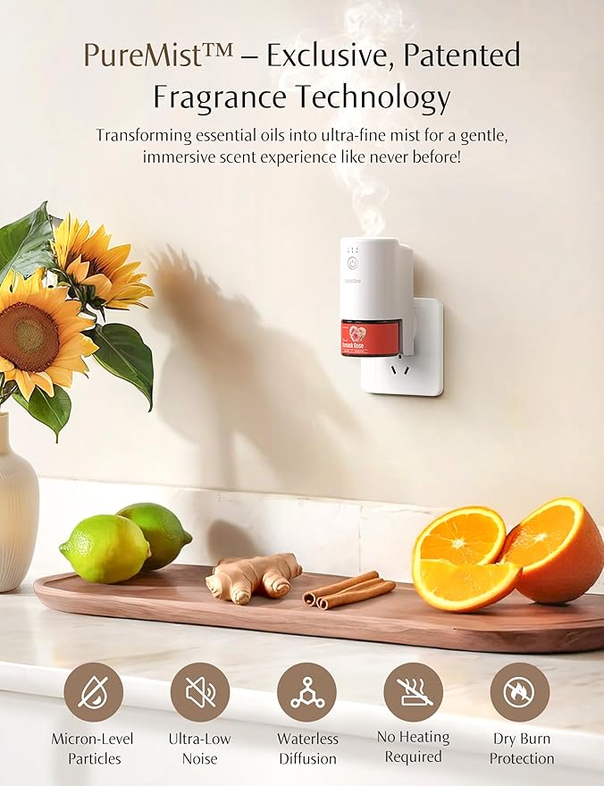 SF101 Pro Plug In Air Freshener, Waterless Essential Oil Diffuser, Non-Toxic
