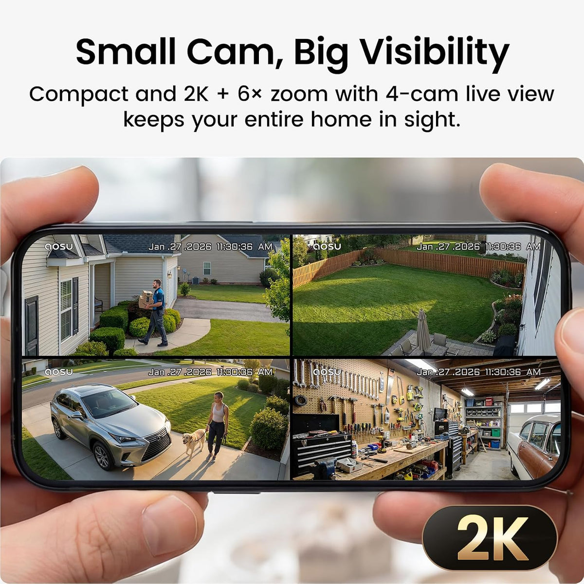 aosu 2k battery security cameras wireless outdoor system, package contents