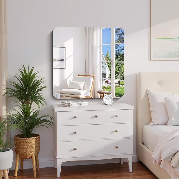 CILIBER Frameless Wall Mirror, HD Shatterproof Vanity Mirror