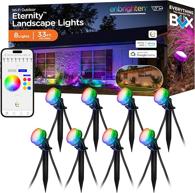 Enbrighten Vibe Eternity Landscape Lights, 8 RGBWIC LEDs, Weatherproof