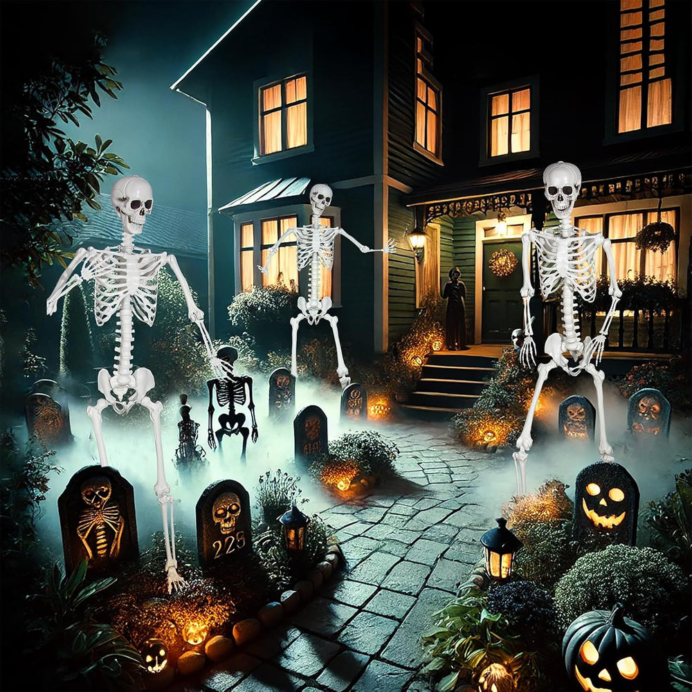 7.9ft Halloween Giant Skeleton, Tall Outdoor Skeleton with Full Body Posable ...