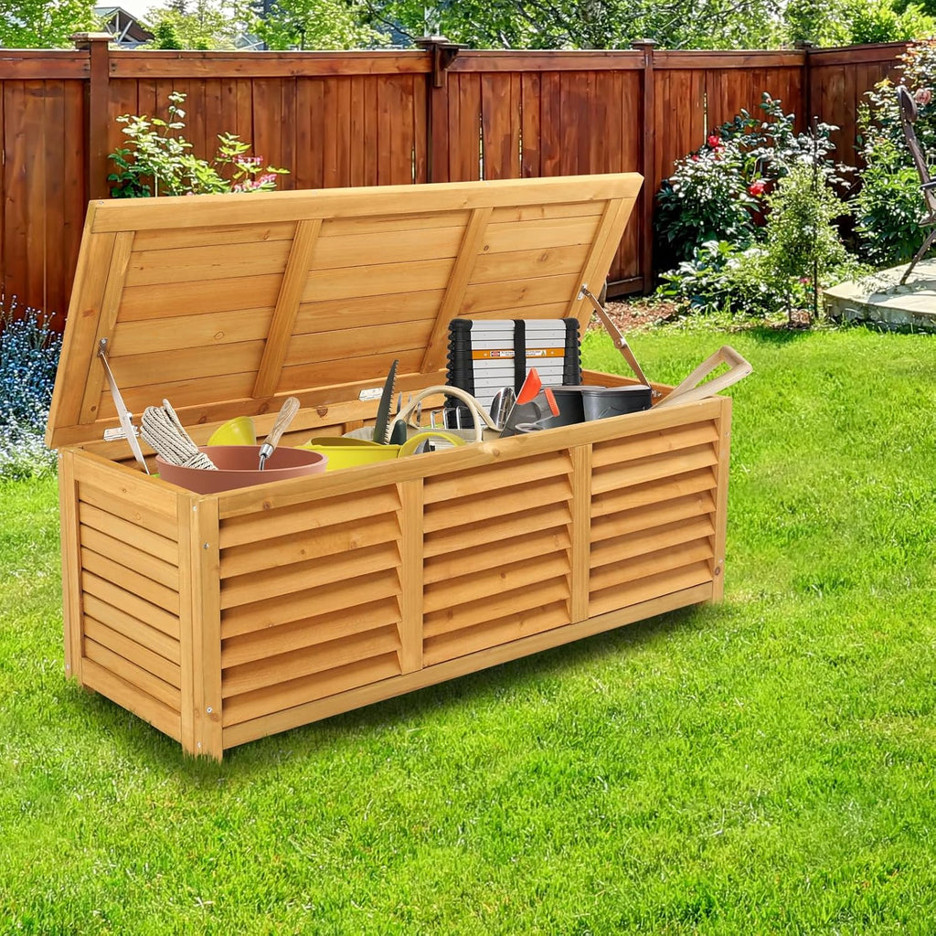 vingli 47 gallon wood deck box (natural), package contents
