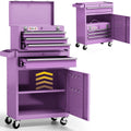 AIRAJ 40" 4-Drawer Rolling Tool Chest with 360° Swivel Casters, 2-in-1 Heavy Duty Metal Tool Chest with Detachable Top Toolbox,Large Capacity Tool Cabinet Organizer for Garage Workshop,Purple