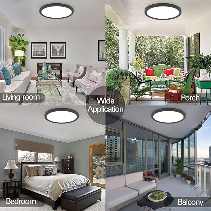 hykolity 18 Inch LED Round Flat Panel Light, 3000K/4000K/5000K CCT Selectable