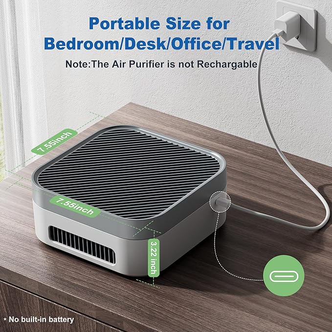 TDBYWAE Air Purifier for Home – True HEPA Filter for Pets, Smoke & Allergies |