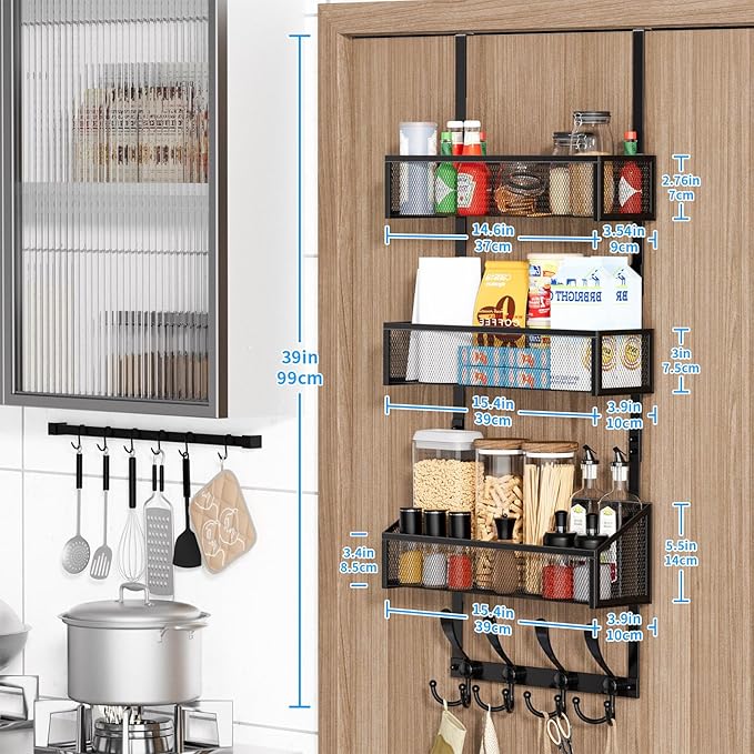 Kaiferty Over The Door Hooks Organizer, Coat Rack Over The Door Storage Hanger