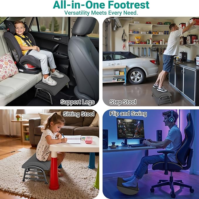 YEASHEIN Adjustable Foot Rest for Under Desk at Work, Ergonomic Under Desk