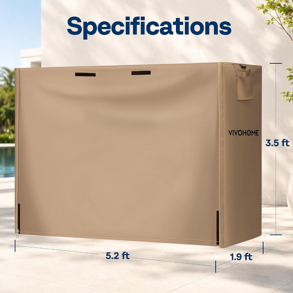 vivohome 5ft waterproof outdoor firewood log rack cover, front angle view