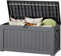 130 Gallon Deck Box Outdoor Indoor Waterproof Storage Box, Gray