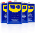 WD-40 Original Formula, Multi-Use Product, One Gallon [4-Pack] | Drives Out Moisture, Prevents Rust and Corrosion, Frees Stuck Parts, Removes Grease and Grime, Lubricates Hinges
