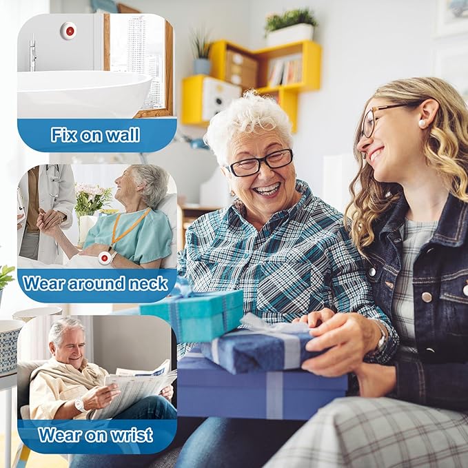 Daytech Wireless Wrist Pager Caregiver Call Button in Home System Watch Alarm