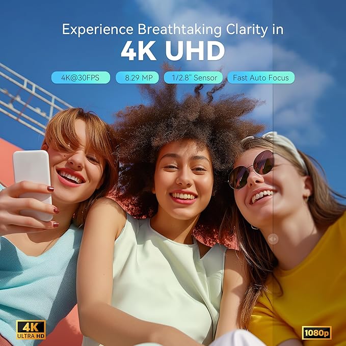 TONGVEO 4K NDI PTZ Camera AI Auto-Tracking 20X Optical Zoom HDMI IP Live