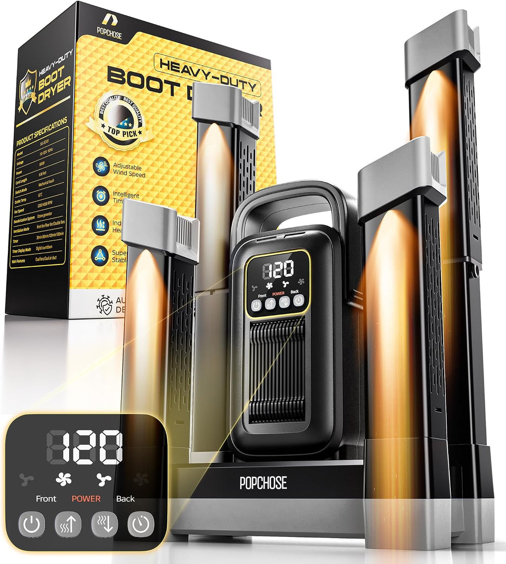 POPCHOSE Heavy-Duty Boot Dryer, Upgraded Shoe Dryer Helps Reduce Odor, Glove &