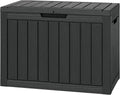 Outdoor Storage Waterproof Deck Box for Patio (50 Gallon, Black)