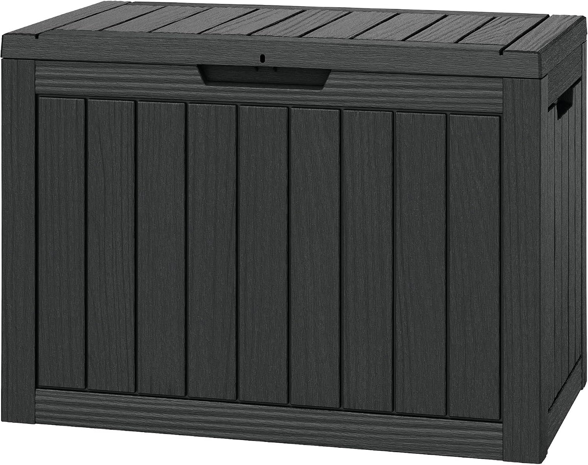 Outdoor Storage Waterproof Deck Box for Patio (50 Gallon, Black)