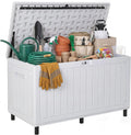 YITAHOME 90 Gallon Outdoor Deck Box with 6 Heavy-Duty Metal Legs & 2 Handle