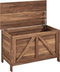 HOMCOM 30" Farmhouse Storage Bench Lift Top Storage Chest in Brown Oak