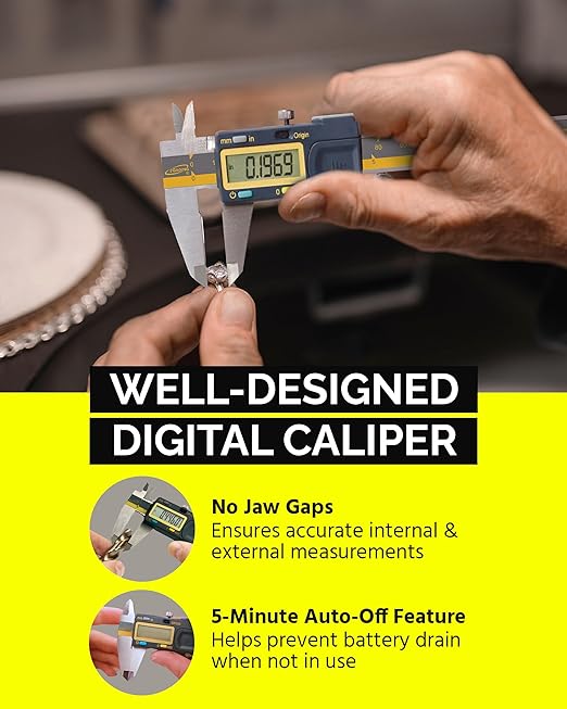 iGAGING Absolute Origin 0-6" Internal Slot Digital Caliper, IP54 Stainless Steel