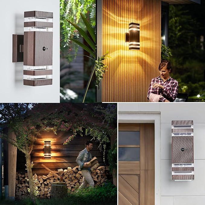 2 Pack Oil Rubbed Bronze Outdoor Wall Lights