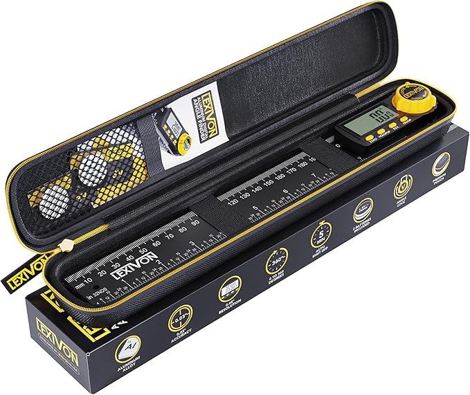 LEXIVON Aluminum Digital Angle Finder Gauge, 10-inch/250mm Multi-Purpose
