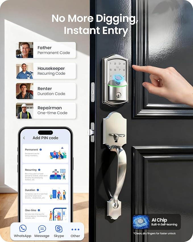 Veise VE027-H Built-in Wi-Fi Fingerprint Smart Deadbolt Lock