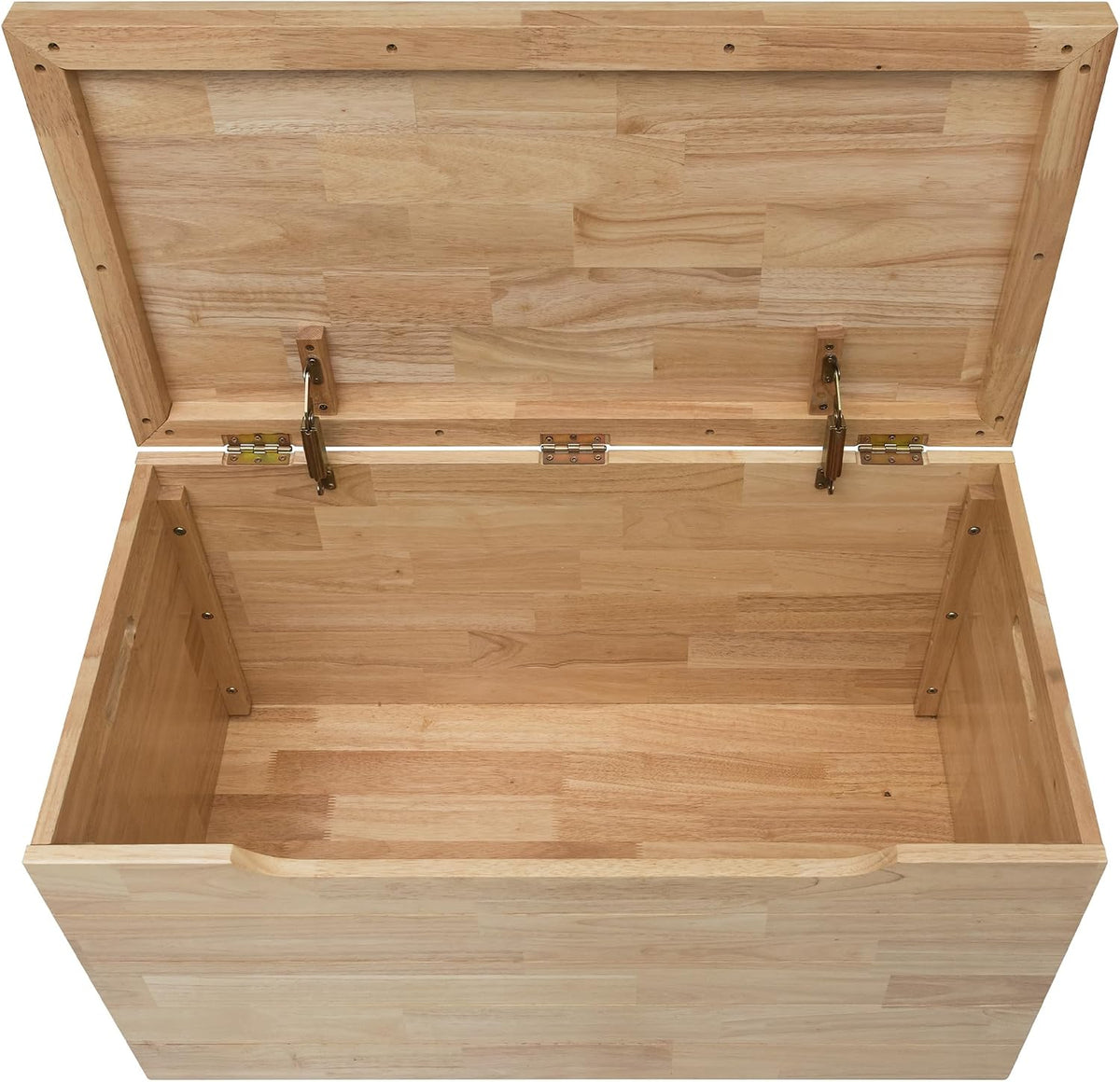ehemco solid hardwood storage trunk, natural, 35.5x18.63x19.5 showing dimensions