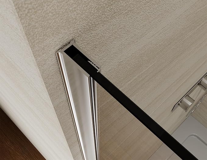 Pivot Swing Shower Door, Adjustable Width 58.9-60" W x 74" H Semi-Frameless