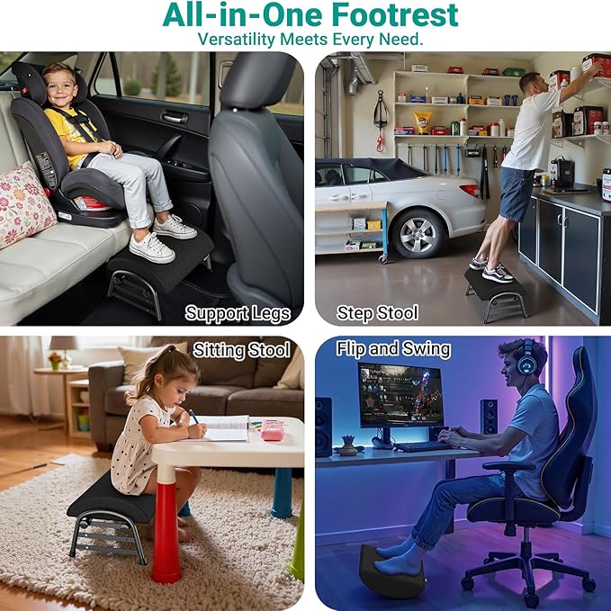YEASHEIN Adjustable Foot Rest for Under Desk at Work, Ergonomic Under Desk