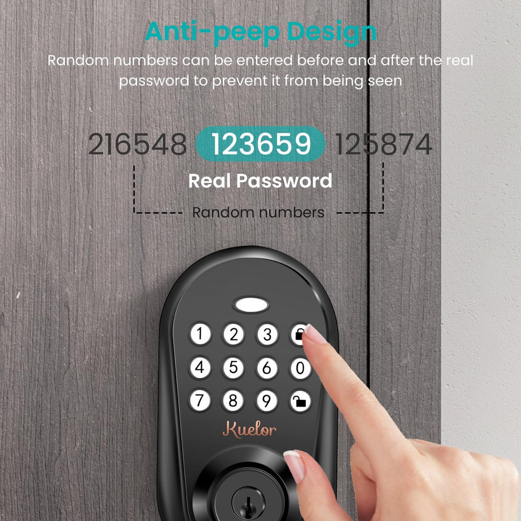 keyless entry door lock with keypad – smart showing dimensions
