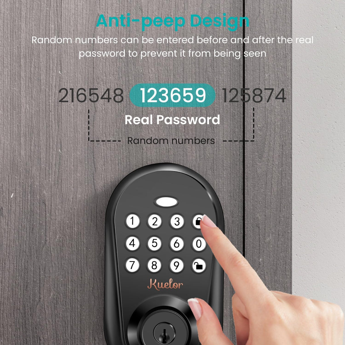 keyless entry door lock with keypad – smart showing dimensions