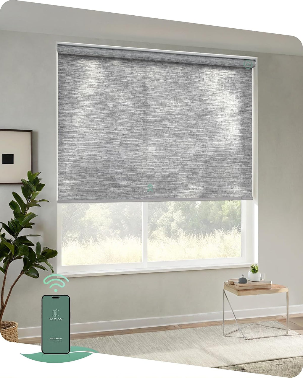 Yoolax Motorized Blinds App Control, Light Filtering Motorized Shades