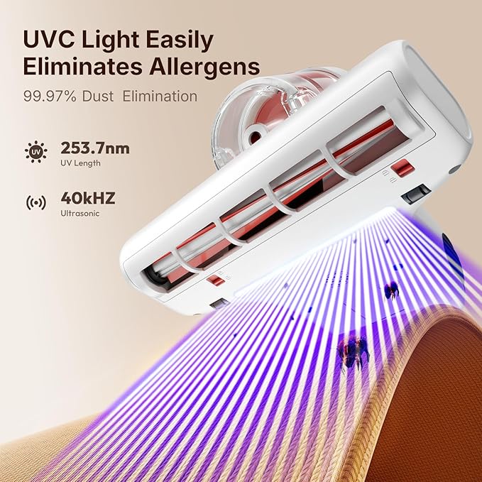 JIGOO J200 Improve Sleep Mattress Vacuum Cleaner Uv Sanitizing, Deep Cleaning