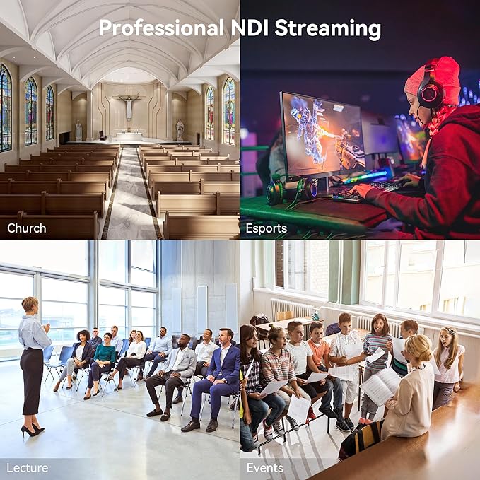 TONGVEO 4K NDI PTZ Camera AI Auto-Tracking 20X Optical Zoom HDMI IP Live