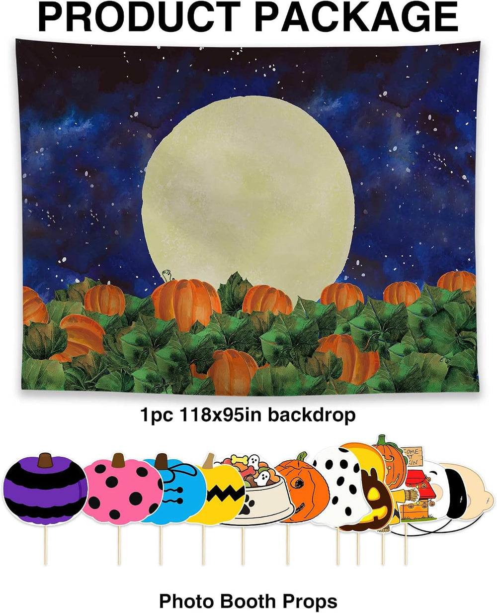 Allenjoy 118" x 95" Halloween Great Pumpkin Field Photography Backd...