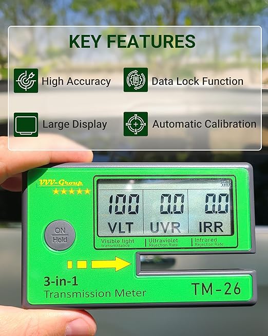 Digital Car Window Tint Meter TM-26 / Side Window Tint, Sun Control Film