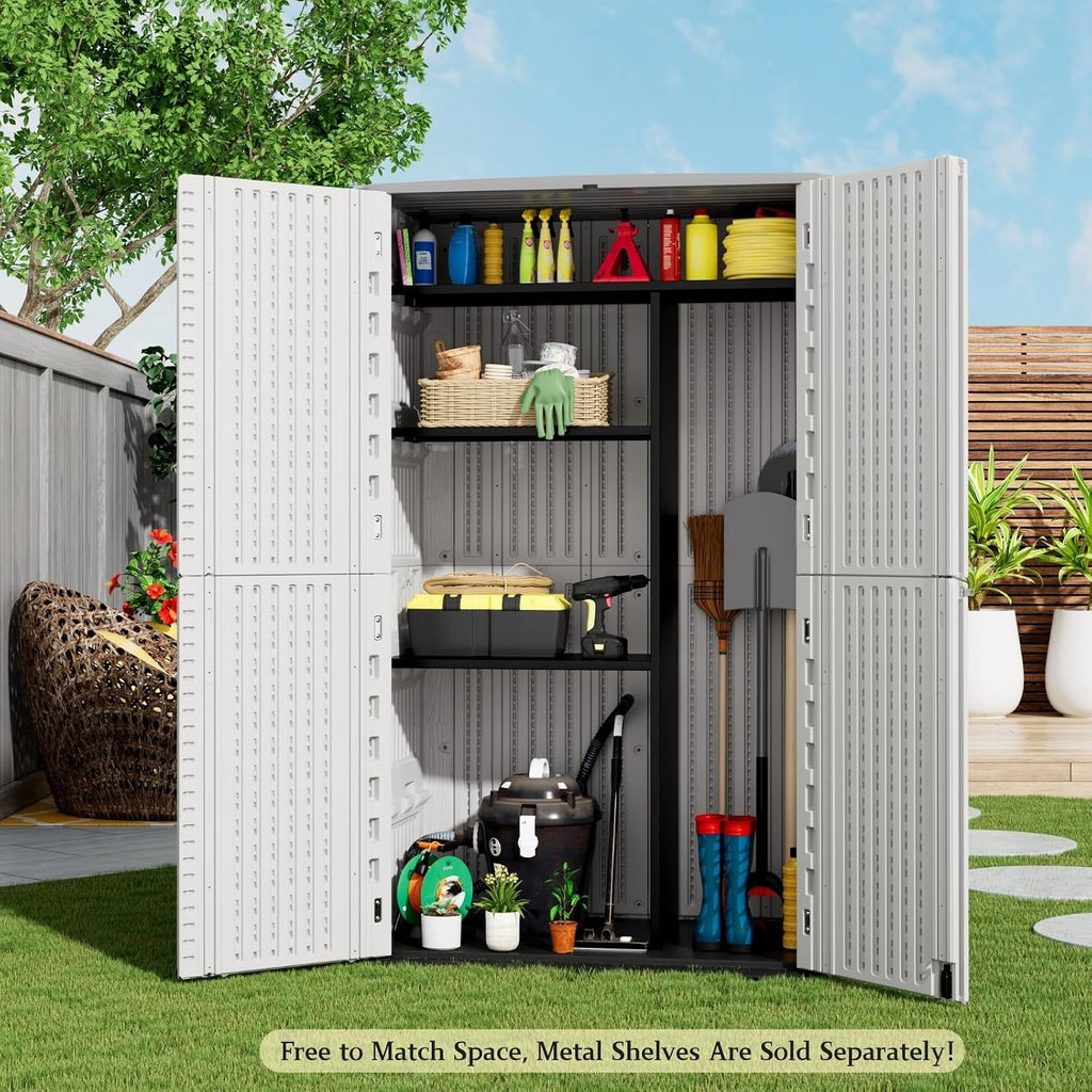 zzm large 67 cu.ft waterproof storage shed, outdoor, package contents