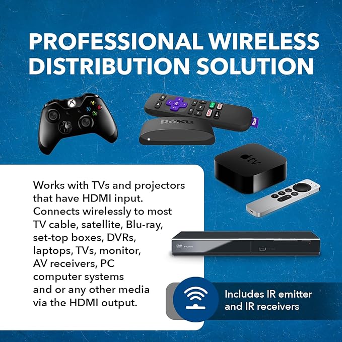OREI Wireless HDMI Extender Transmitter & Receiver Dongle UtraHD 5.1-5.2 Ghz Up