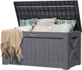 Flamaker Internal 120 Gallon Deck Box Waterproof, Large Outdoor Storage Box