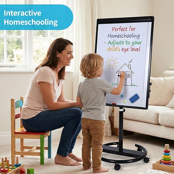 40 X 28 Inch Mobile Magnetic Whiteboard on Wheels, Rolling Dry Erase Board