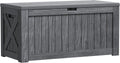 Greesum Outdoor Storage Box 120 Gallon Storage Bin with Lid for Patio Furniture, Garden Tools, Pool Supplies, Lockable, Waterproof and UV Resistant, Gray
