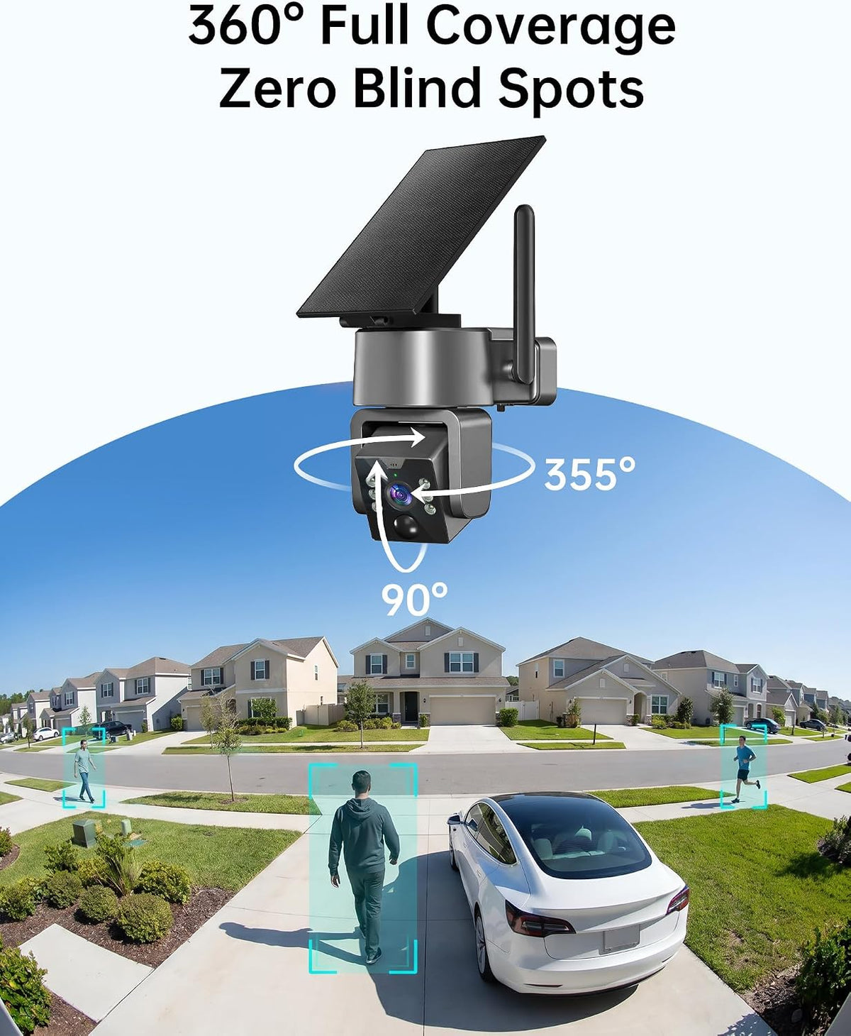solar security camera, outdoor security camera wireless, 2k, close-up detail