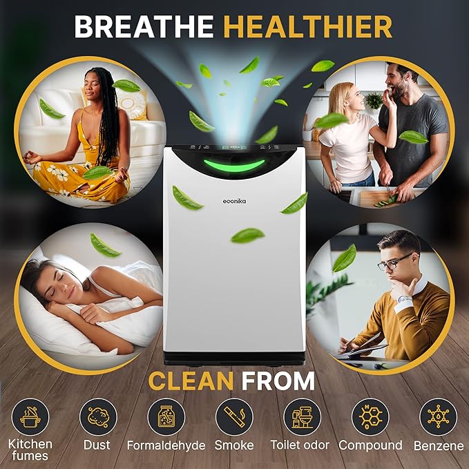 Econika Air Purifier and Humidifier Combo – HEPA Air Purifier