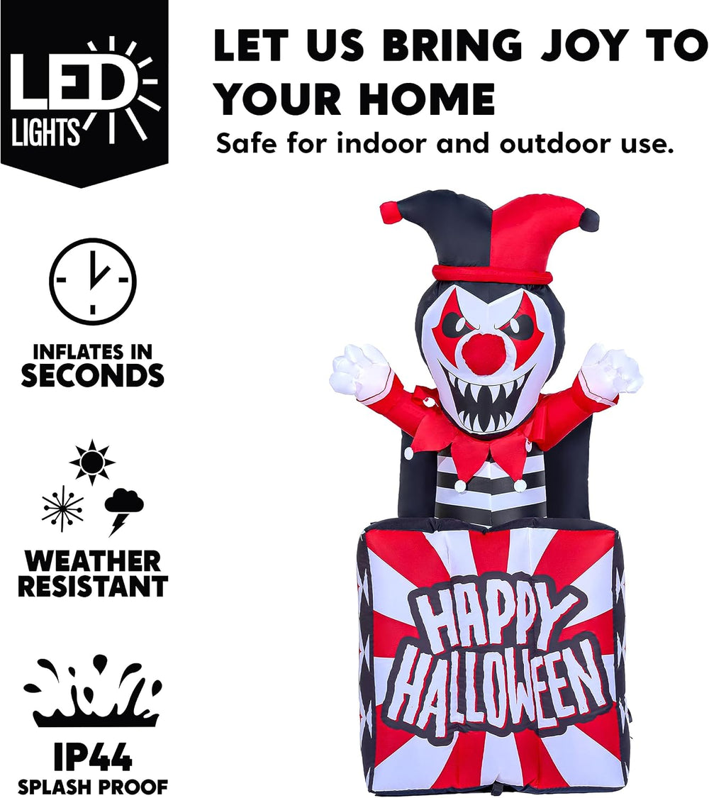 Joiedomi 5 Ft Halloween Inflatables Animated Clown Decorations Outdoor, Hallo...