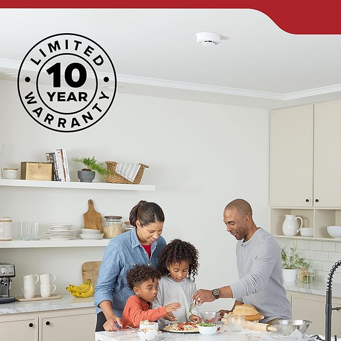 Kidde Smoke Detector for Home, 10-Year Battery Powered, Voice Alerts, LED Light (3 Pack)