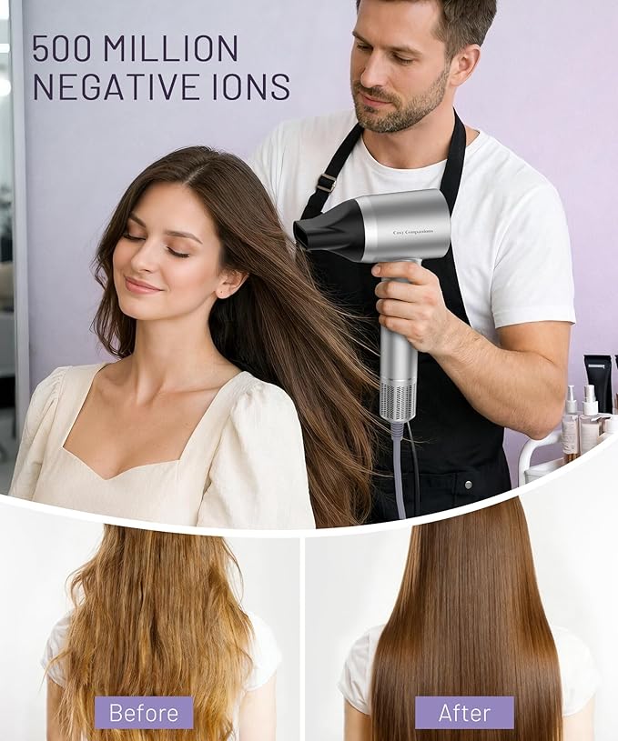 Cosy Companions High-Speed Ionic Hair Dryer, 150000 RPM Brushless Motor
