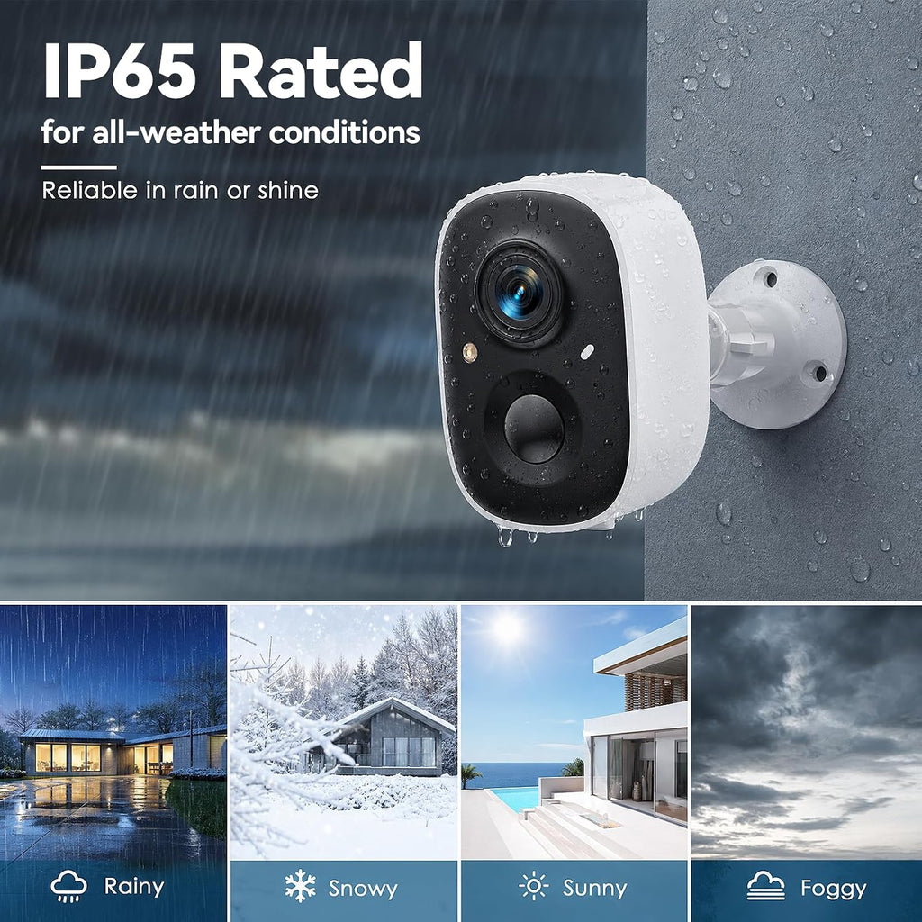 2k security cameras wireless outdoor,wifi cameras for home, front angle view