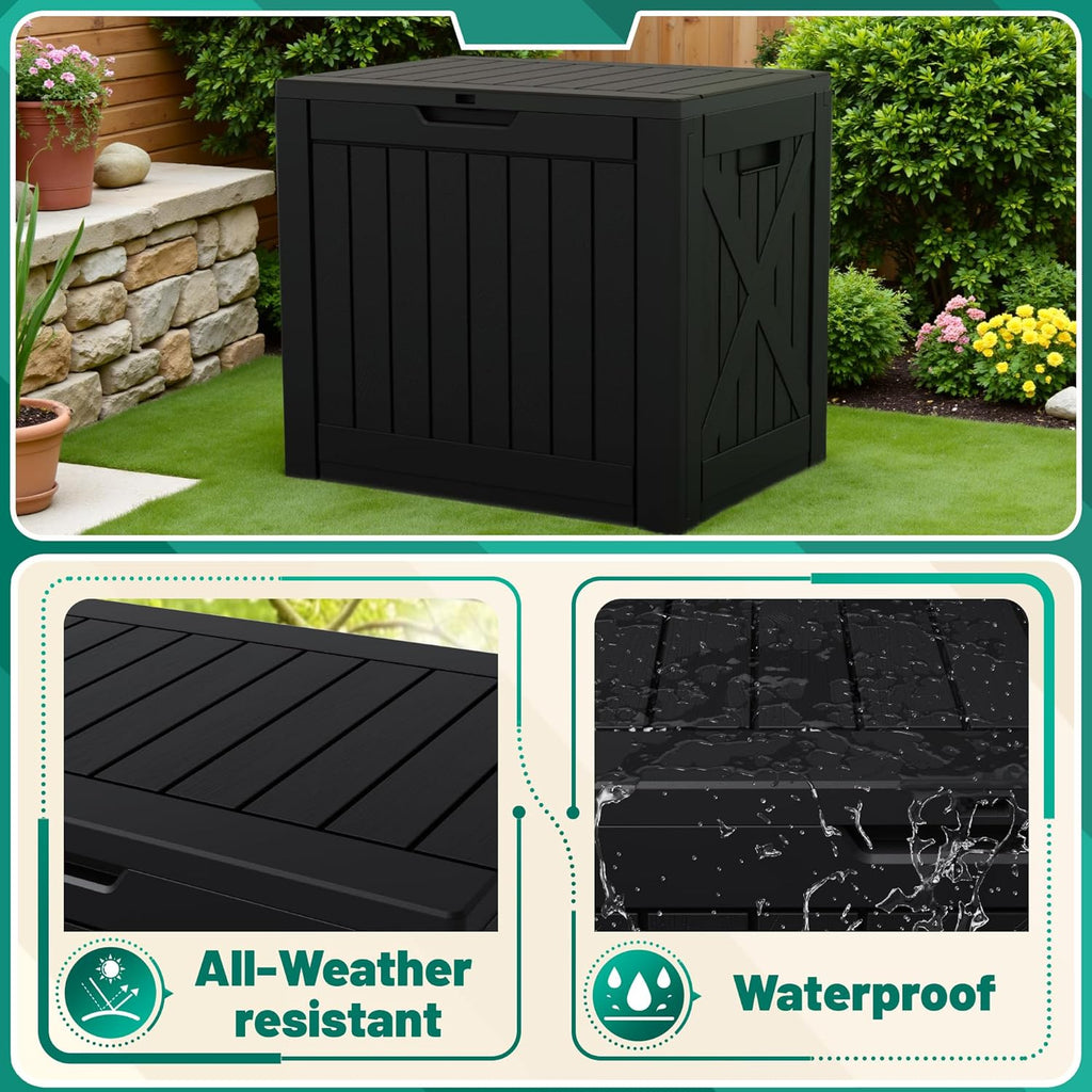 devoko 40 gallon deck box lockable outdoor storage, close-up detail