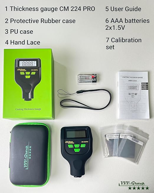 Paint Thickness Gauge CM-224Pro 2026 | Coating Thickness Meter Fe/Al/Zn | Auto