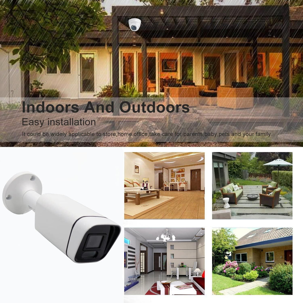 5mp bullet tvi cctv security analog camera, 2.8mm showing dimensions
