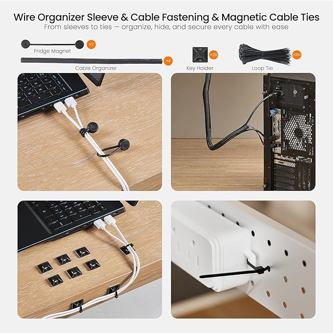 EUREKA ERGONOMIC Metal 316 PCS Cable Management Organizer Kit Cable Raceways